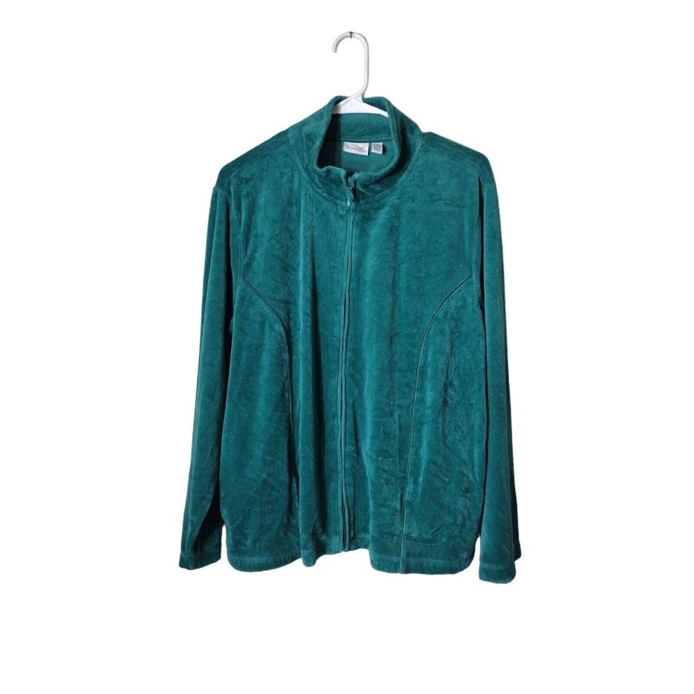Kim Rogers Sweater Womens XL Long Sleeve Full Zip Pockets Holiday Retro